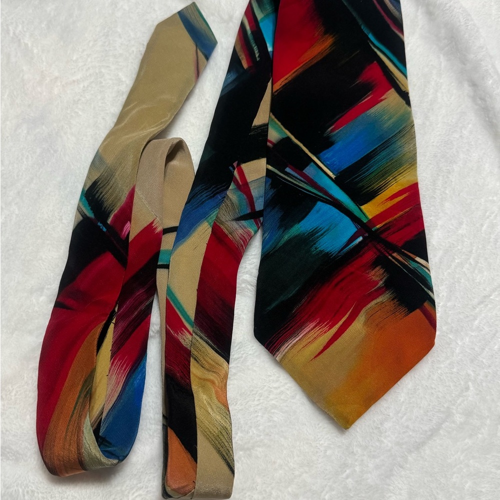 Colorful Abstract Necktie hand painted tie